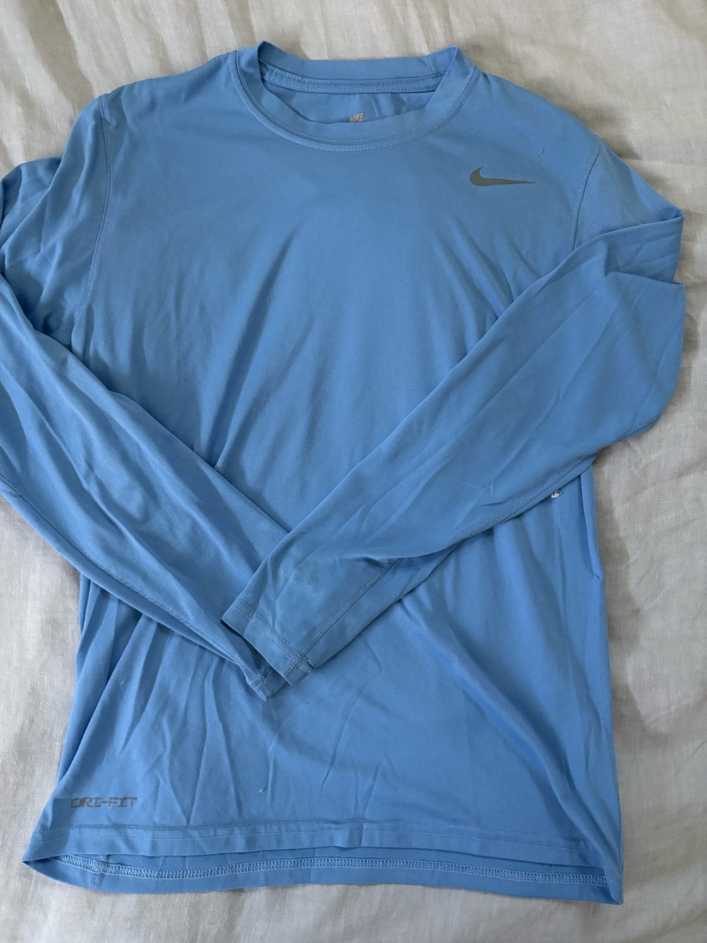 Nike Men's Light Blue Long Sleeve Dri-FIT Shirt